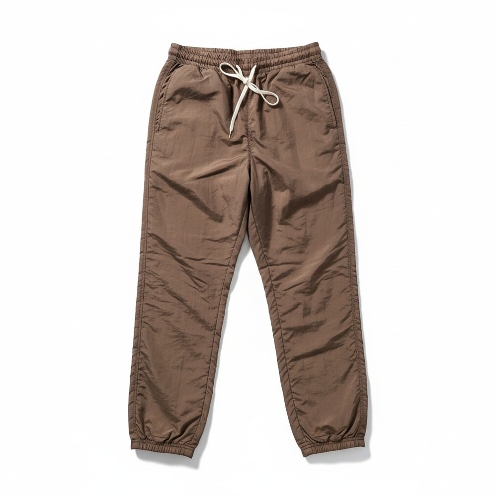 New York Classics Brown Shimmer Windbreaker Pants, Zipper Ankle, Women's Small